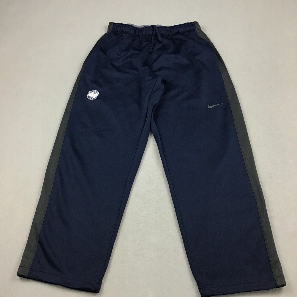 Georgetown Hoyas Pants Men Large Blue Logo Nike Therma Fit Fleece Lining NCAA L